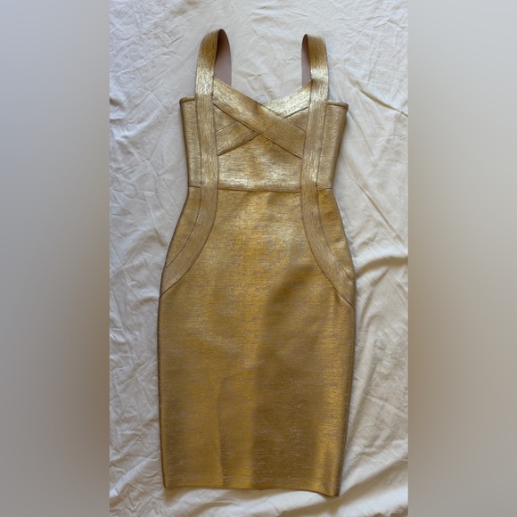 Bella Barnett Gold Cocktail Dress size Small - Picture 11 of 11
